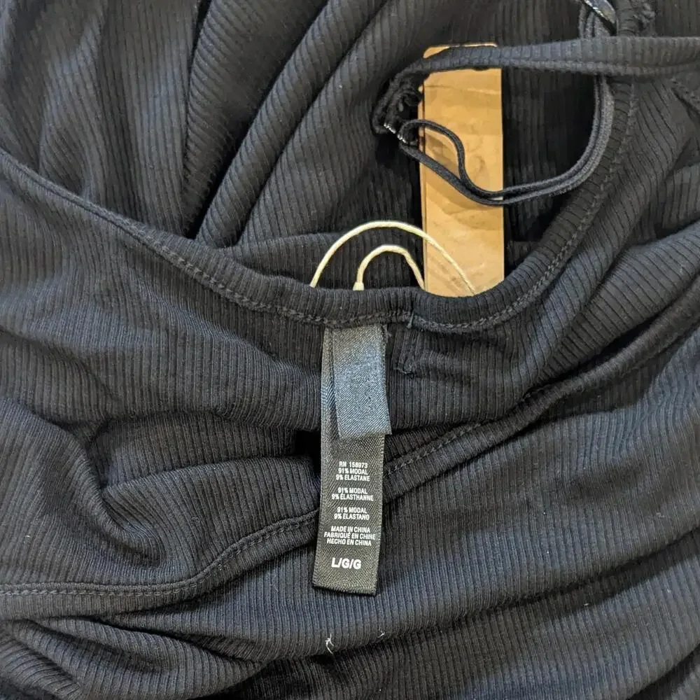 NWT SKIMS Soft Lounge Long Slip Dress Black Onyx Size L - Picture 5 of 6